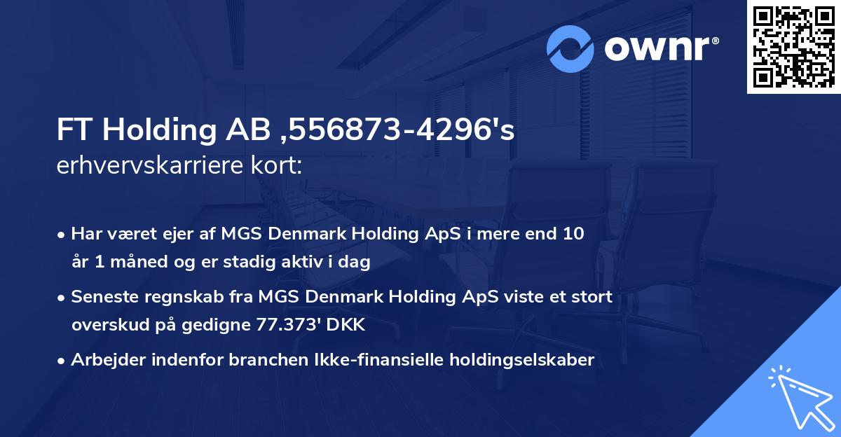 FT Holding AB ,556873-4296's erhvervskarriere kort