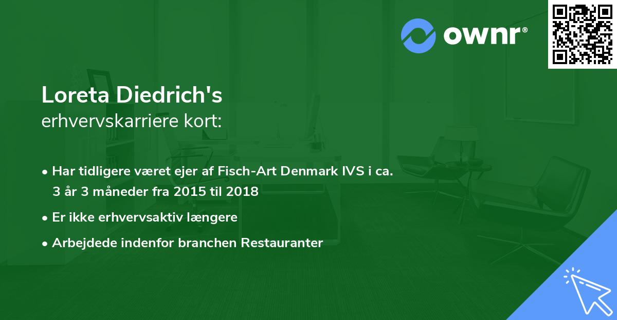 Loreta Diedrich's erhvervskarriere kort