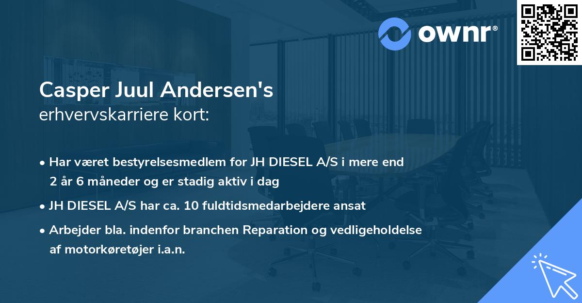 Casper Juul Andersen's erhvervskarriere kort