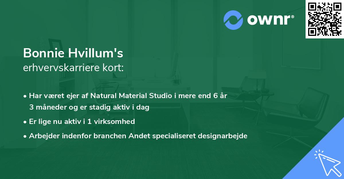 Bonnie Hvillum's erhvervskarriere kort
