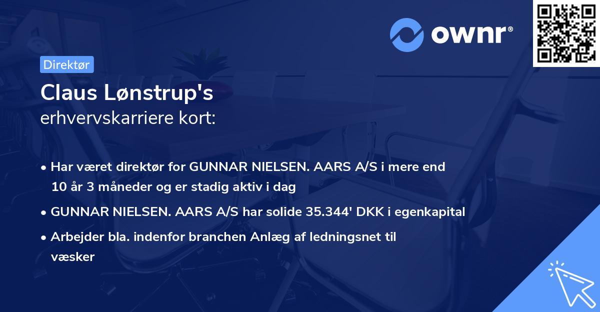 Claus Lønstrup's erhvervskarriere kort