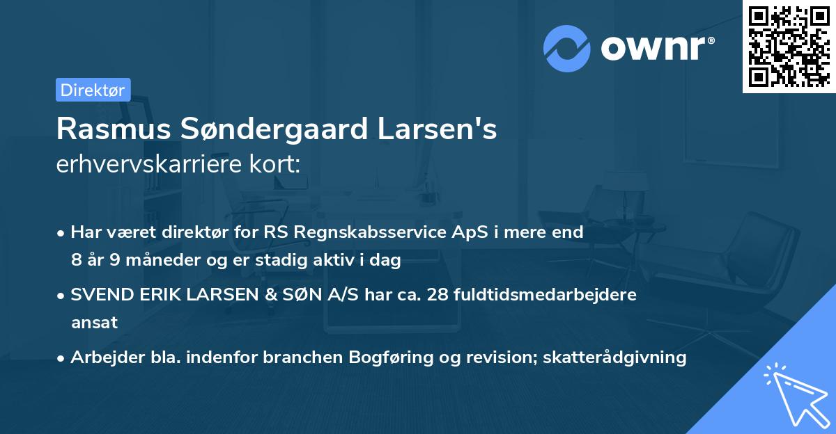 Rasmus Søndergaard Larsen's erhvervskarriere kort