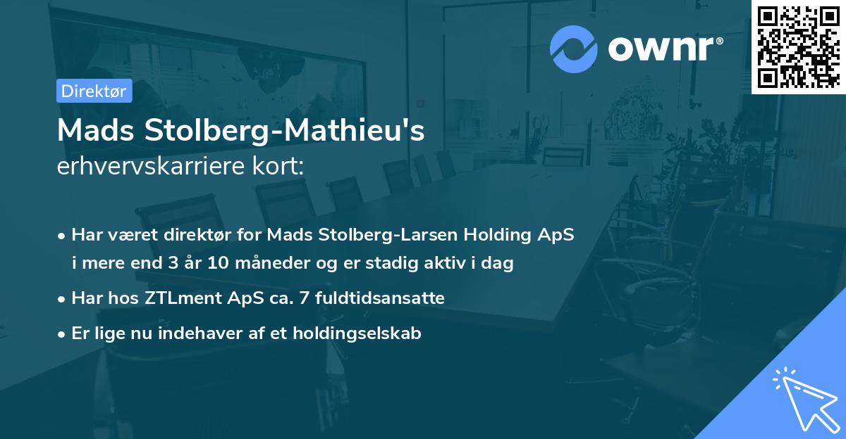 Mads Stolberg-Mathieu's erhvervskarriere kort