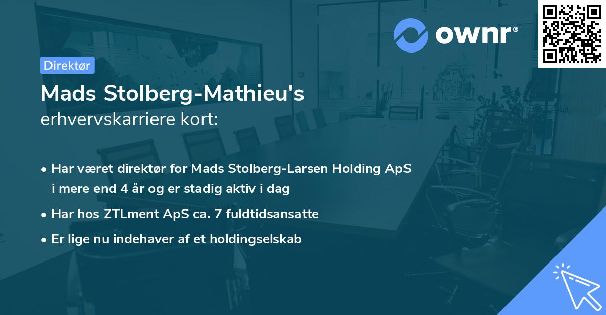 Mads Stolberg-Mathieu's erhvervskarriere kort