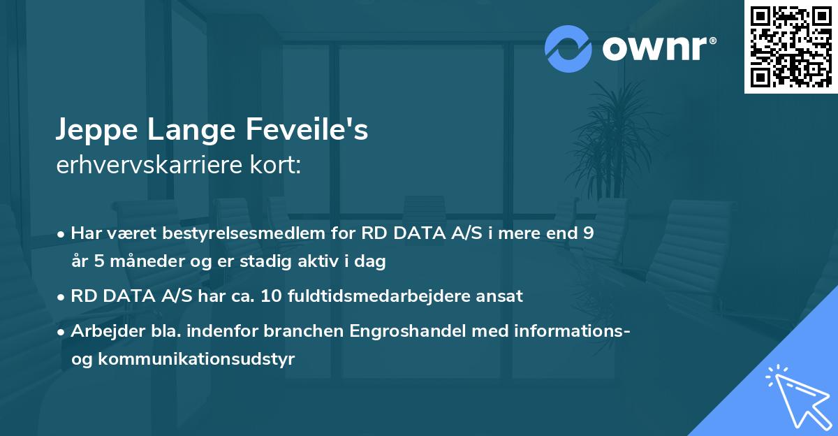 Jeppe Lange Feveile's erhvervskarriere kort