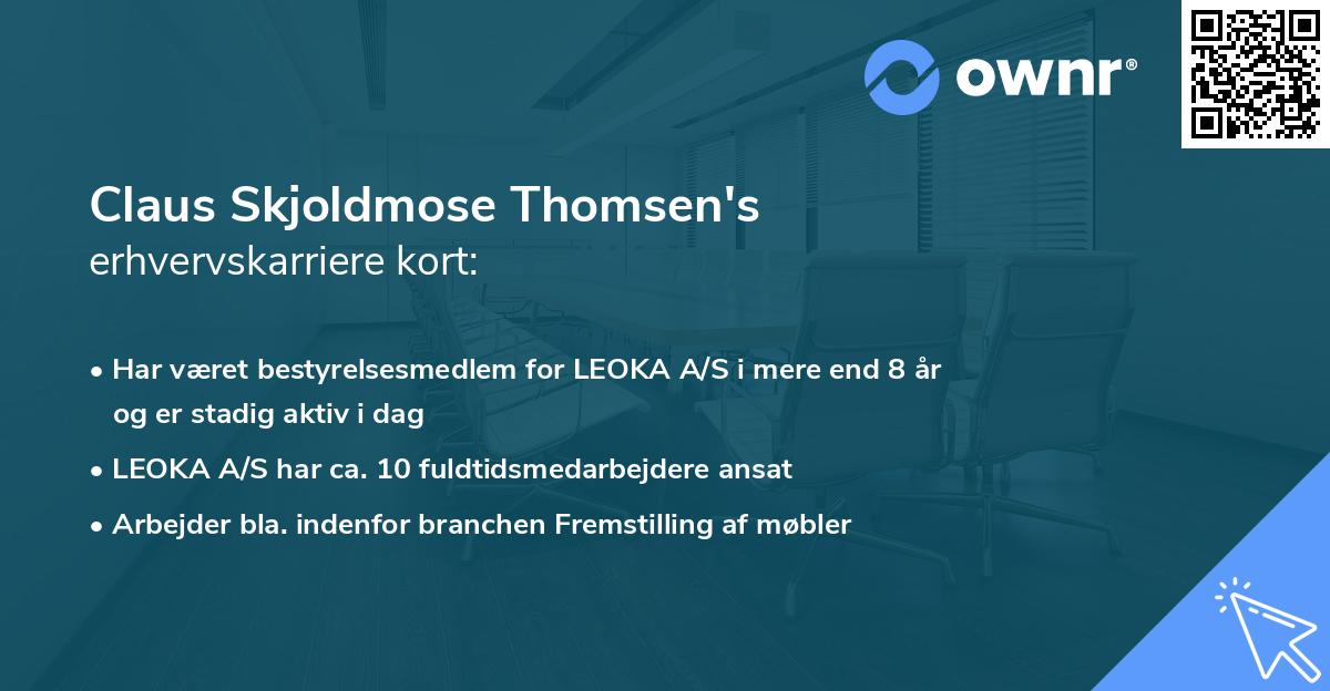 Claus Skjoldmose Thomsen's erhvervskarriere kort