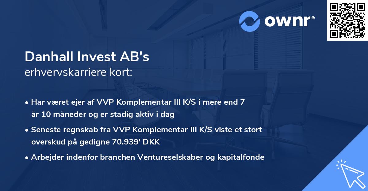 Danhall Invest AB's erhvervskarriere kort