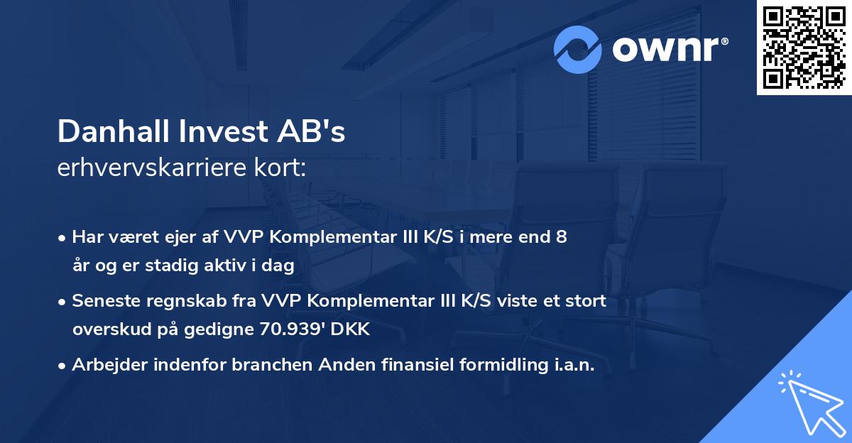 Danhall Invest AB's erhvervskarriere kort