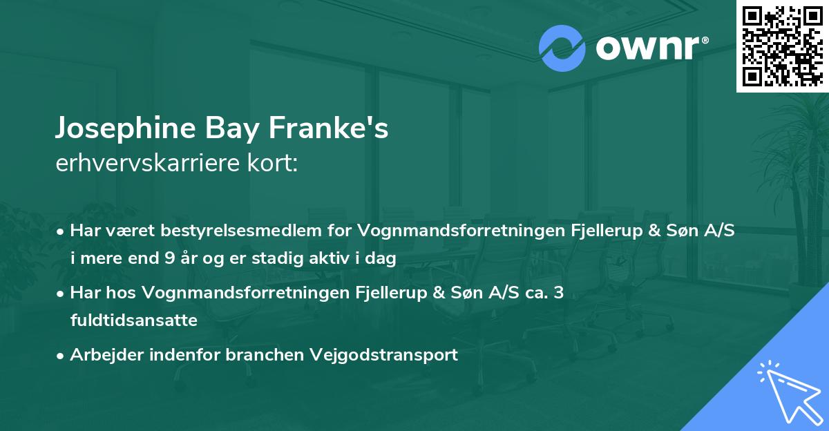 Josephine Bay Franke's erhvervskarriere kort