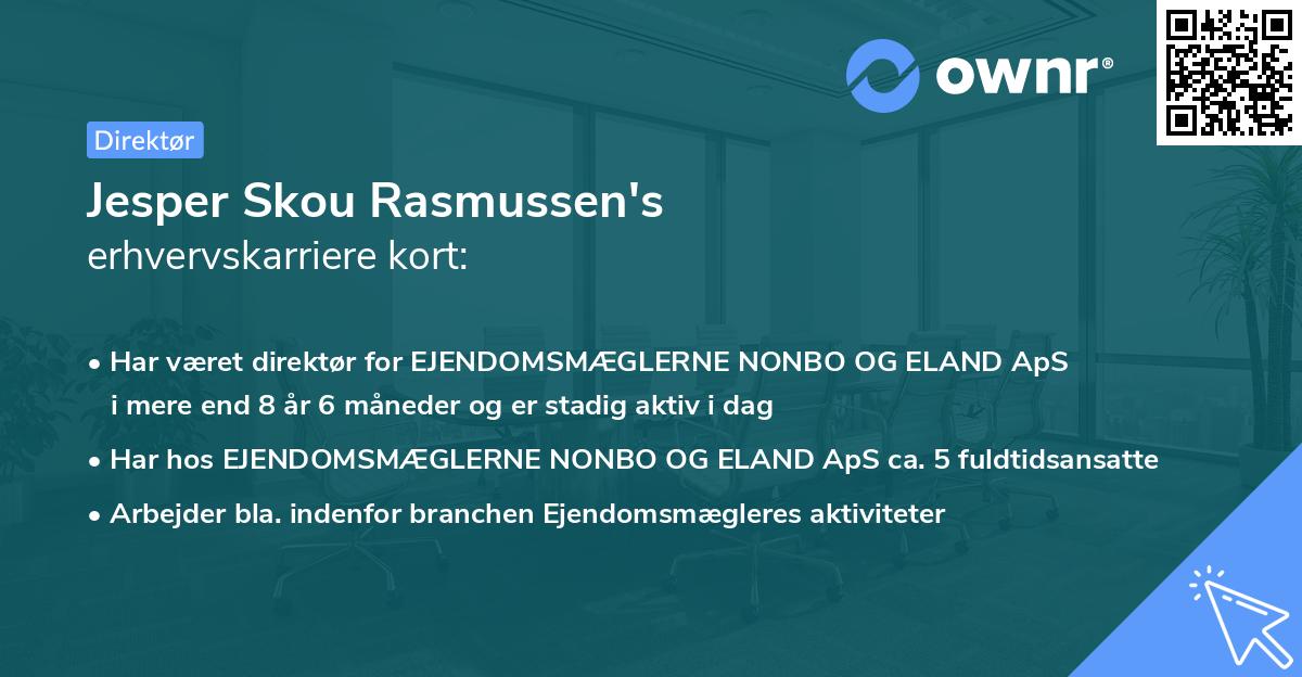 Jesper Skou Rasmussen's erhvervskarriere kort