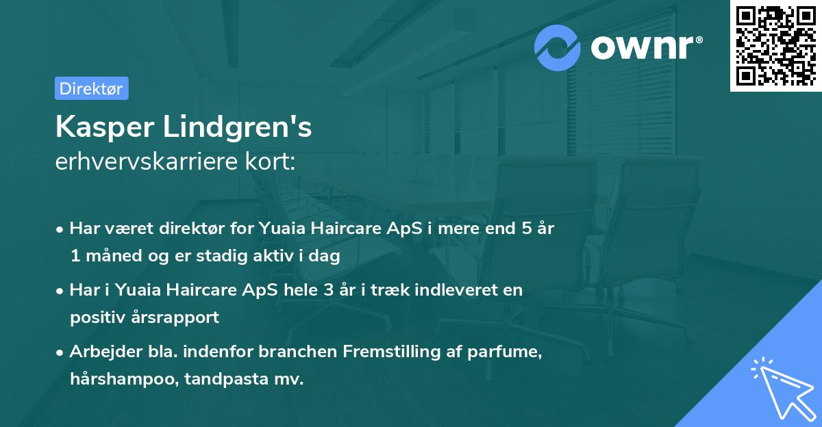 Kasper Lindgren's erhvervskarriere kort