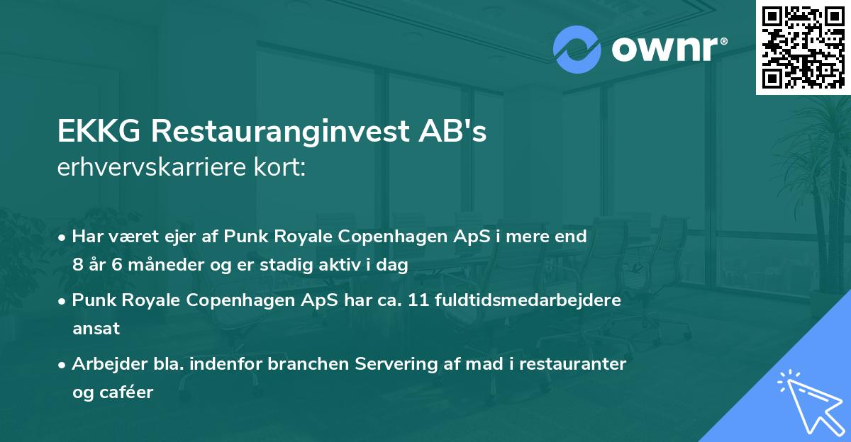 EKKG Restauranginvest AB's erhvervskarriere kort