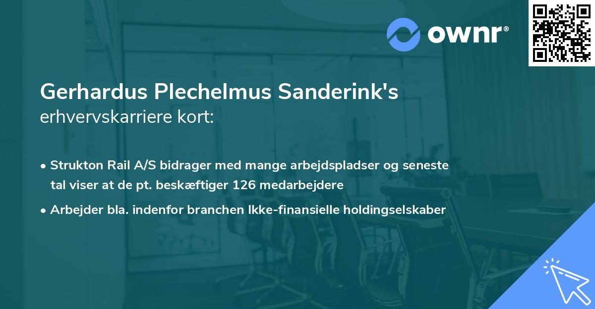 Gerhardus Plechelmus Sanderink's erhvervskarriere kort