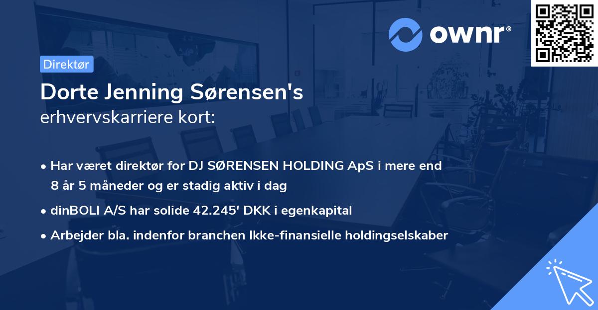 Dorte Jenning Sørensen's erhvervskarriere kort