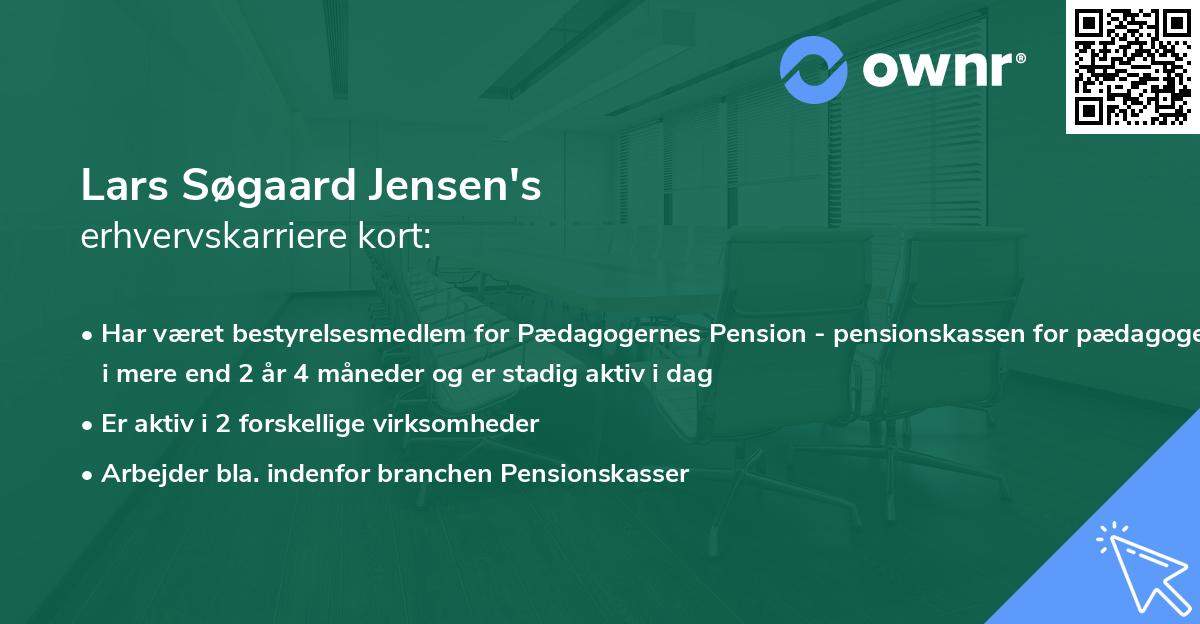 Lars Søgaard Jensen's erhvervskarriere kort