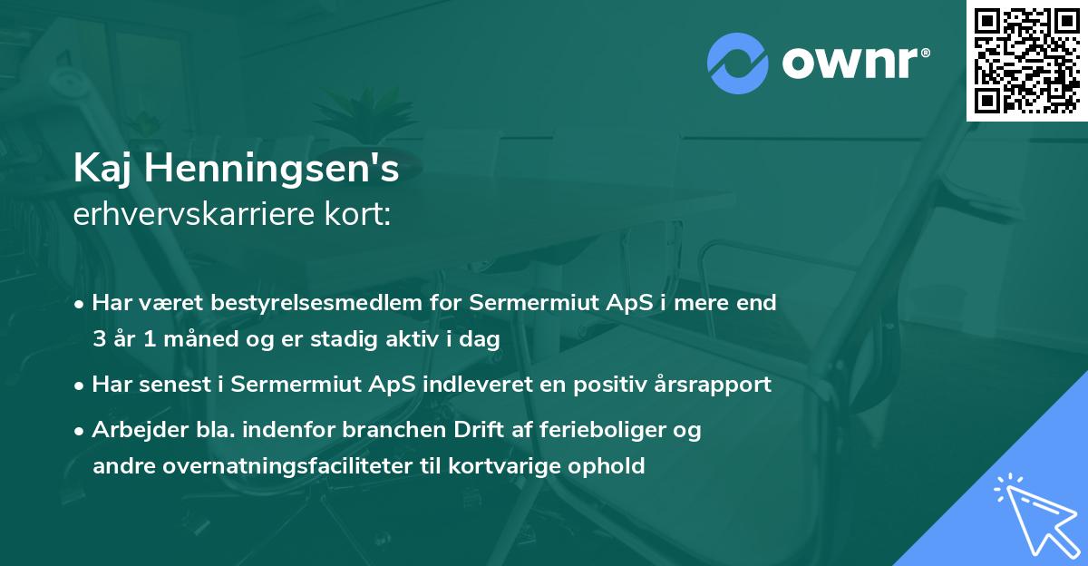 Kaj Henningsen's erhvervskarriere kort