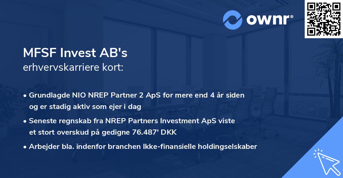 MFSF Invest AB's erhvervskarriere kort