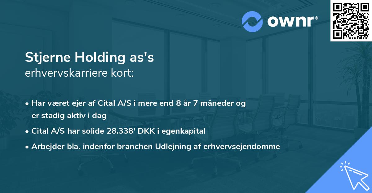 Stjerne Holding as's erhvervskarriere kort