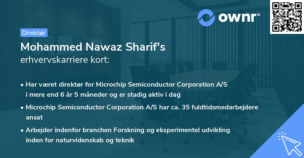 Mohammed Nawaz Sharif's erhvervskarriere kort