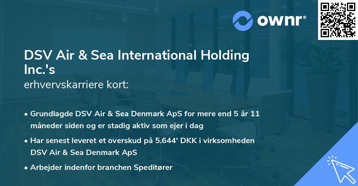 DSV Air & Sea International Holding Inc.'s erhvervskarriere kort