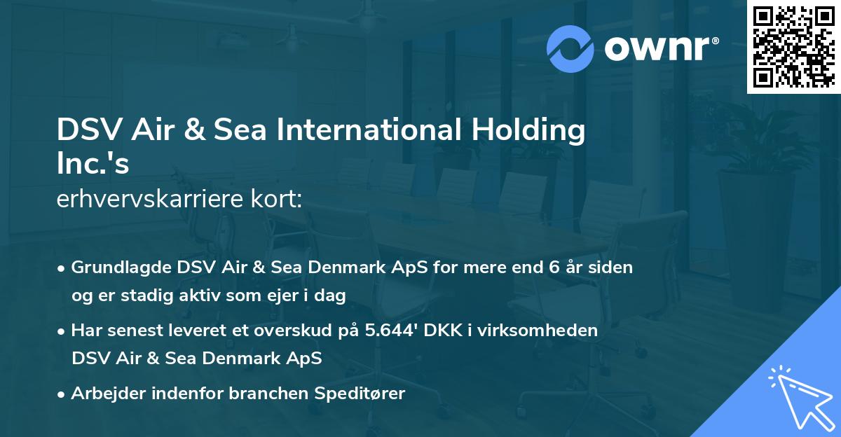 DSV Air & Sea International Holding Inc.'s erhvervskarriere kort