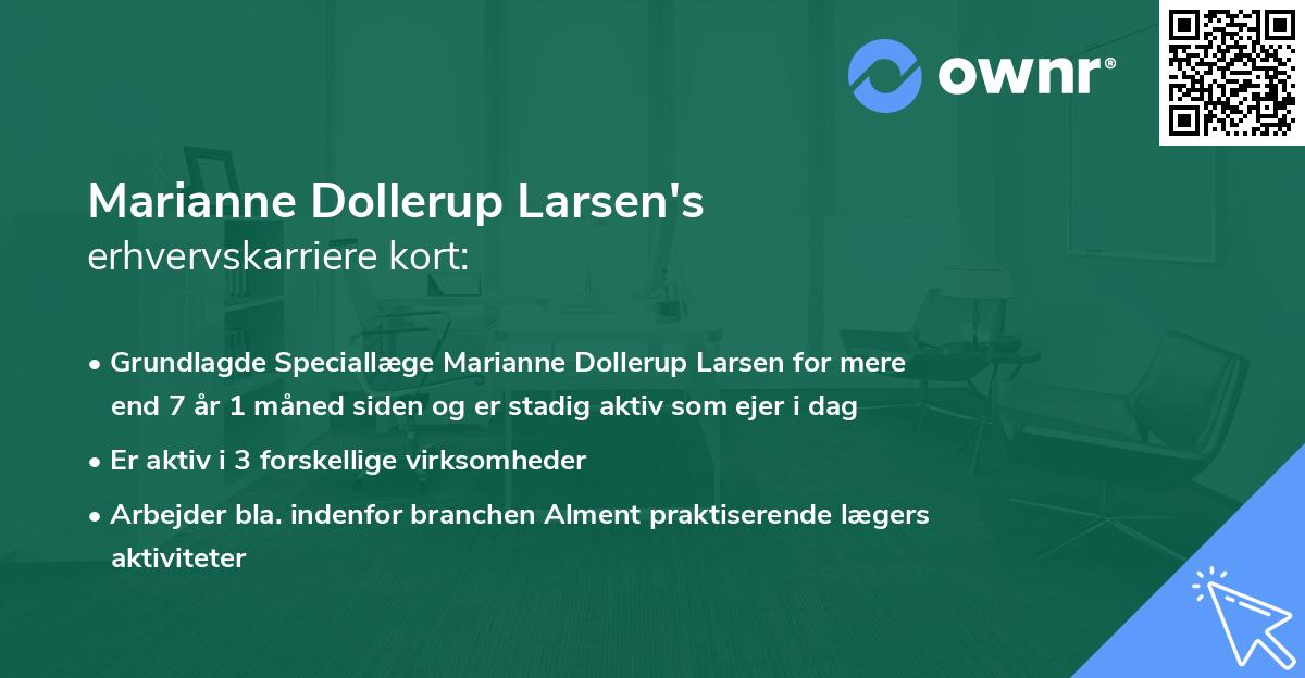 Marianne Dollerup Larsen's erhvervskarriere kort