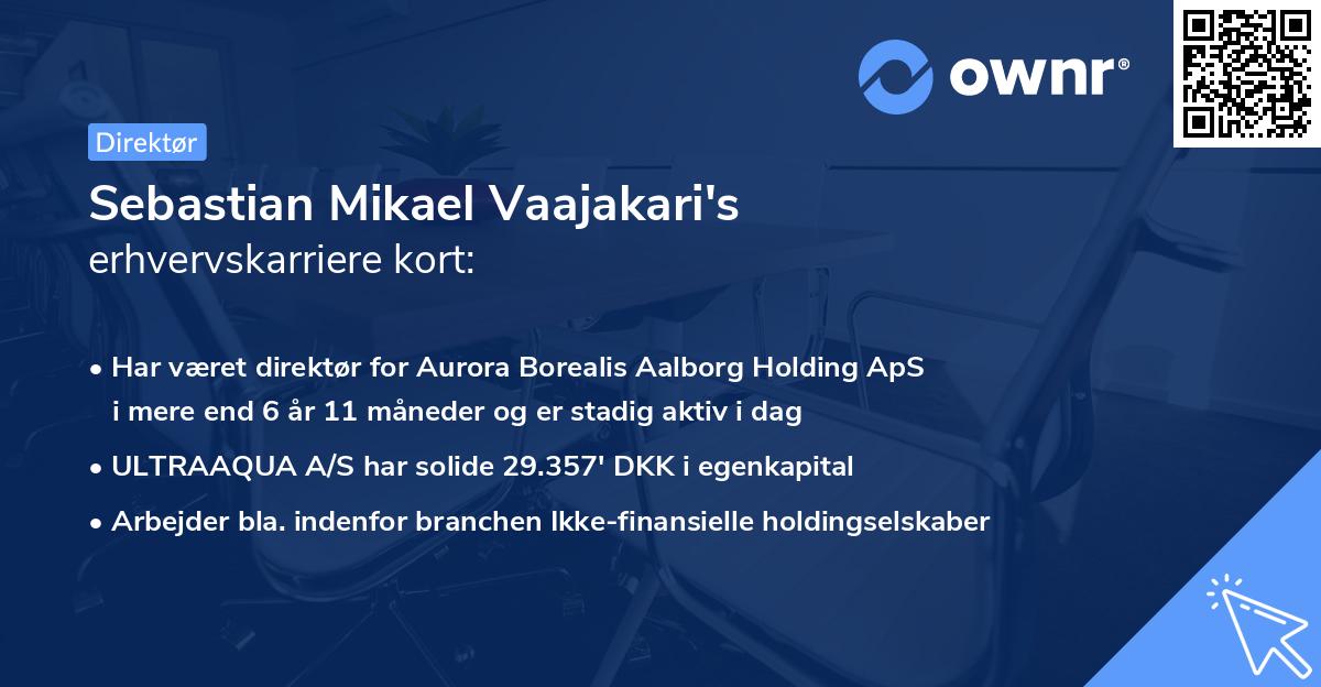 Sebastian Mikael Vaajakari's erhvervskarriere kort
