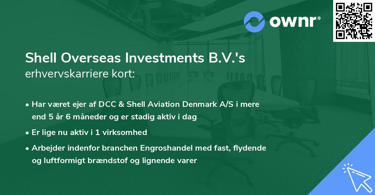 Shell Overseas Investments B.V.'s erhvervskarriere kort