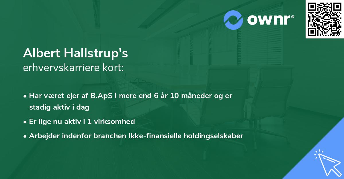 Albert Hallstrup's erhvervskarriere kort