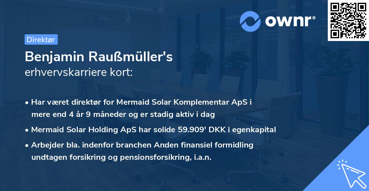 Benjamin Raußmüller's erhvervskarriere kort