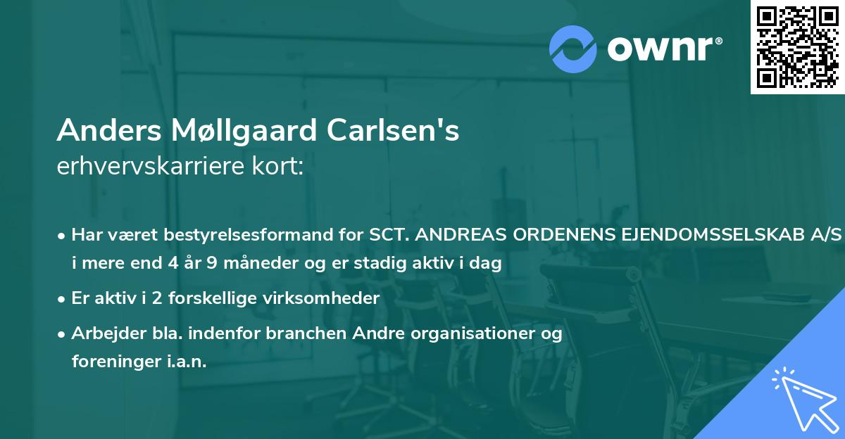 Anders Møllgaard Carlsen's erhvervskarriere kort