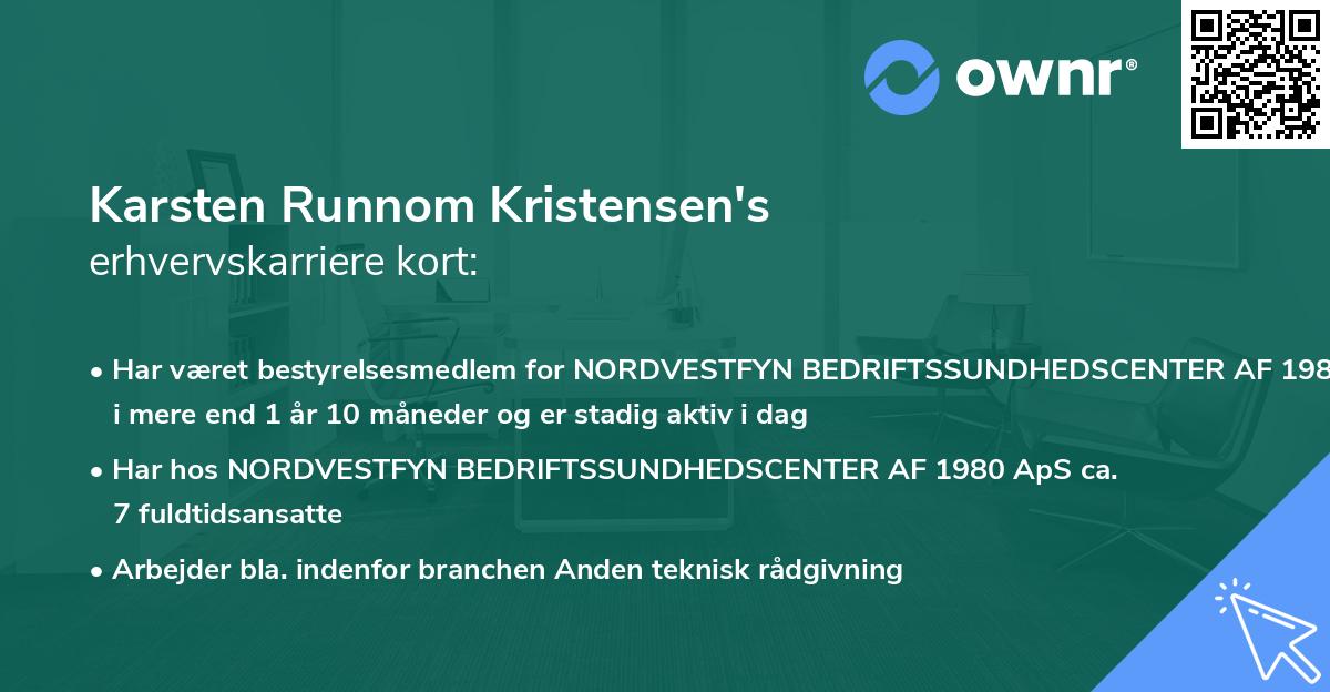 Karsten Runnom Kristensen's erhvervskarriere kort