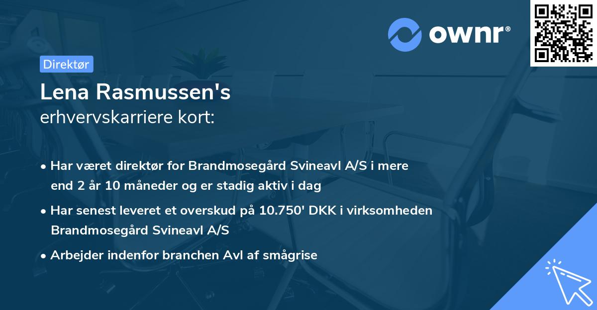 Lena Rasmussen's erhvervskarriere kort