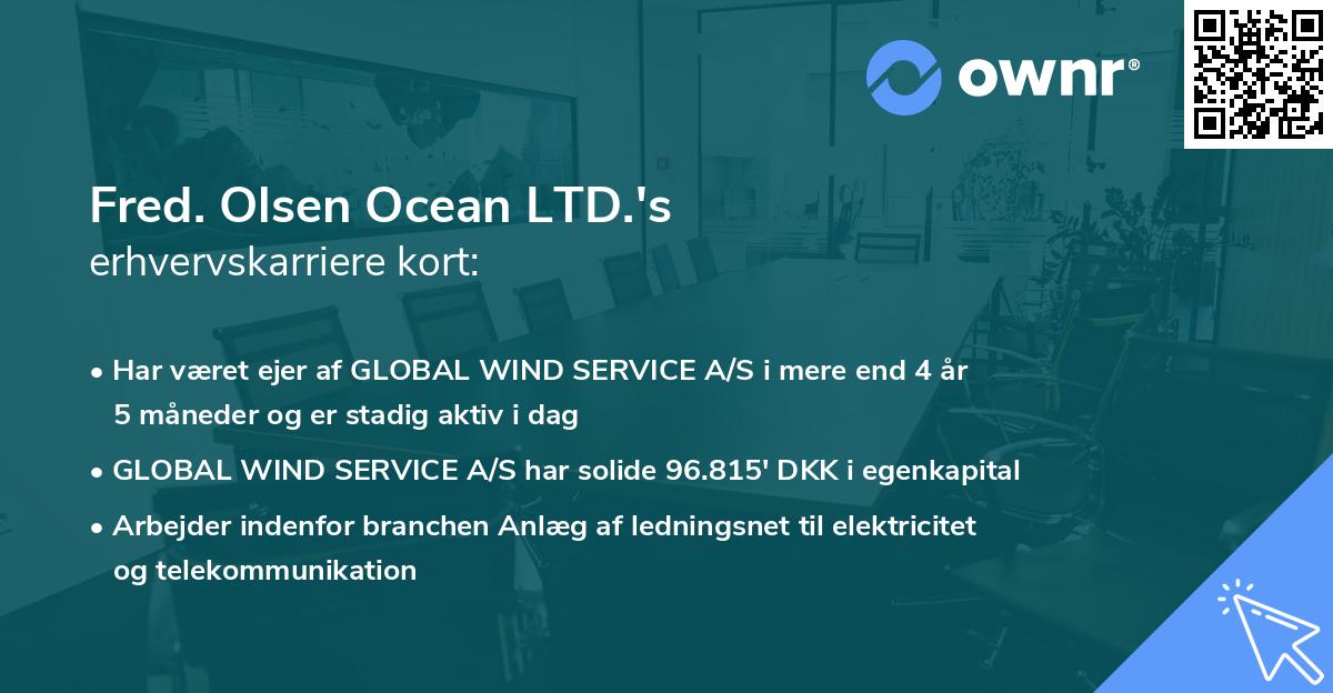 Fred. Olsen Ocean LTD.'s erhvervskarriere kort