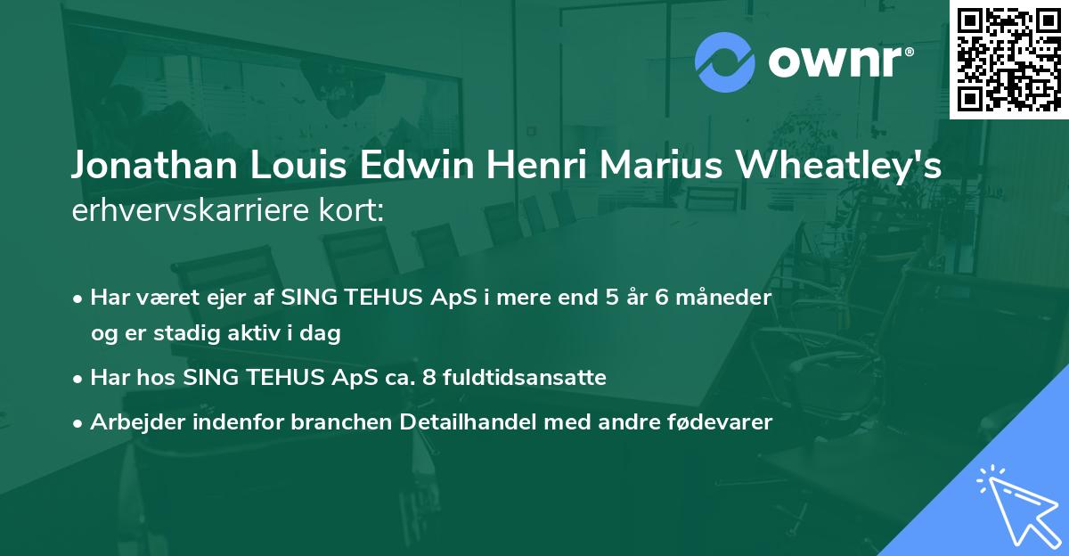 Jonathan Louis Edwin Henri Marius Wheatley's erhvervskarriere kort