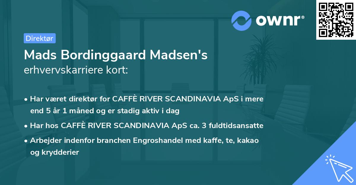 Mads Bordinggaard Madsen's erhvervskarriere kort