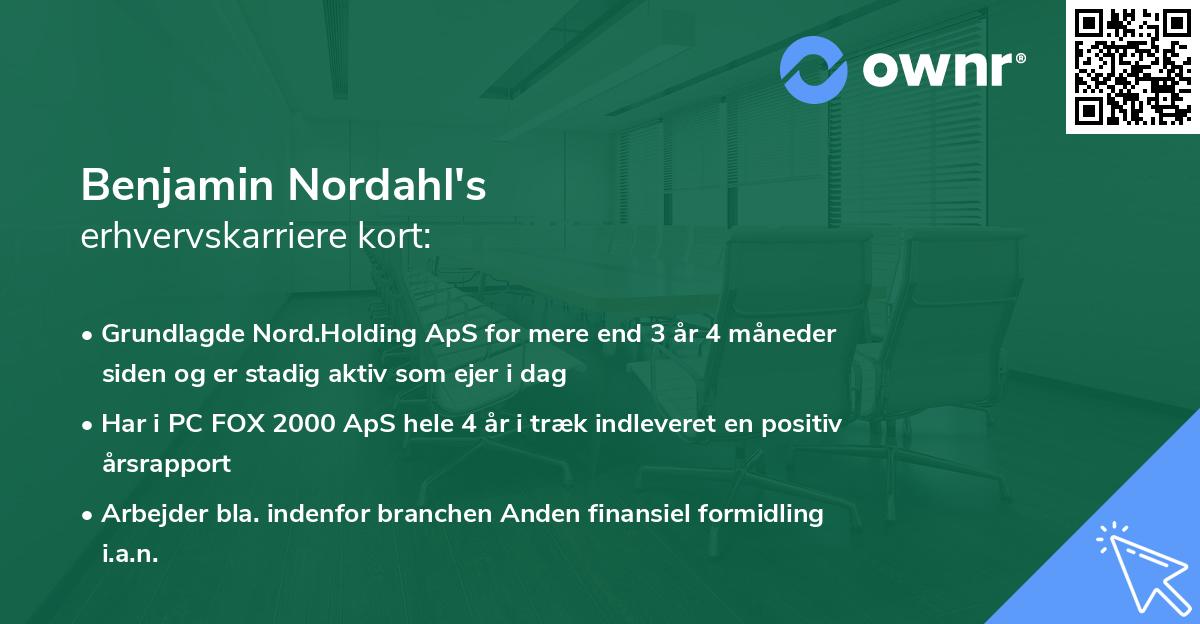 Benjamin Nordahl's erhvervskarriere kort