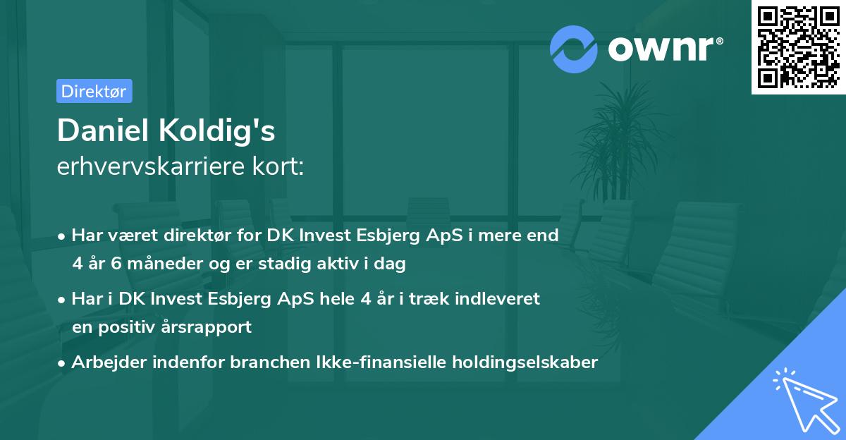 Daniel Koldig's erhvervskarriere kort
