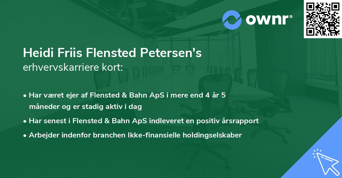 Heidi Friis Flensted Petersen's erhvervskarriere kort