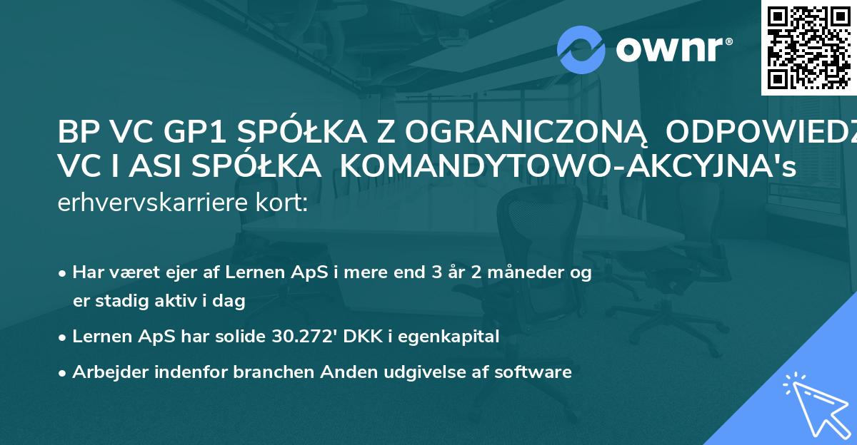 BP VC GP1 SPÓŁKA Z OGRANICZONĄ  ODPOWIEDZIALNOŚCIĄ VC I ASI SPÓŁKA  KOMANDYTOWO-AKCYJNA's erhvervskarriere kort