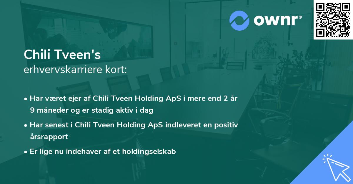 Chili Tveen's erhvervskarriere kort