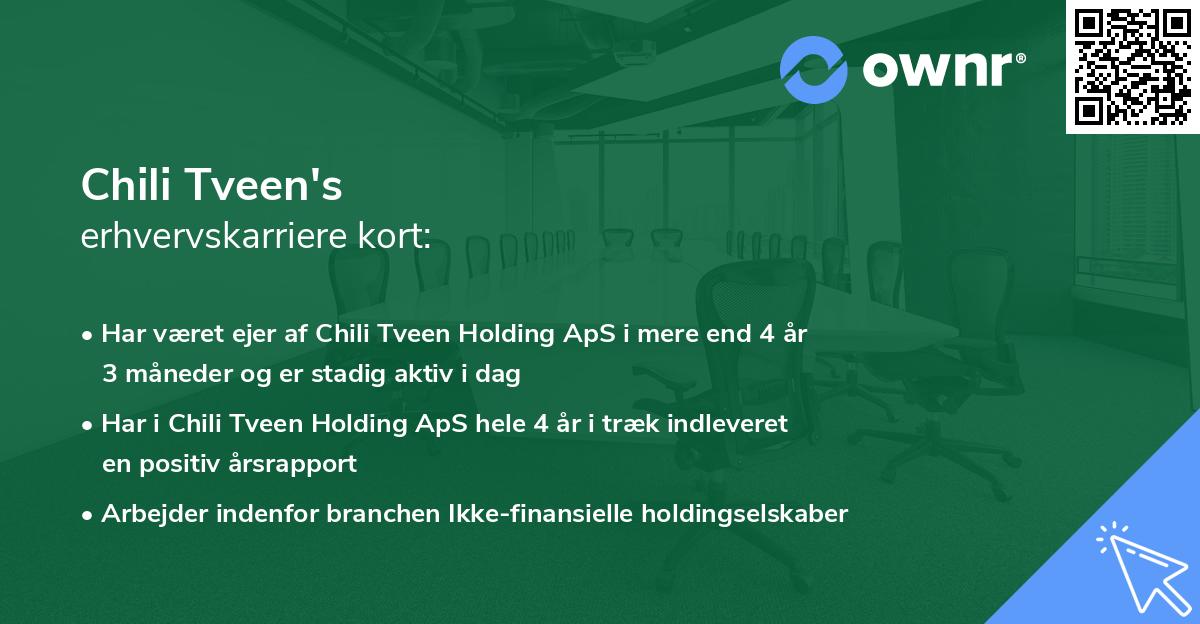 Chili Tveen's erhvervskarriere kort