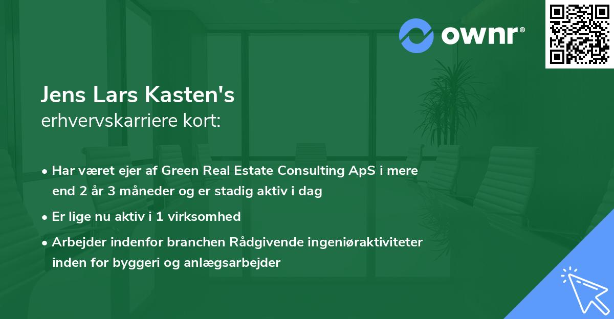 Jens Lars Kasten's erhvervskarriere kort
