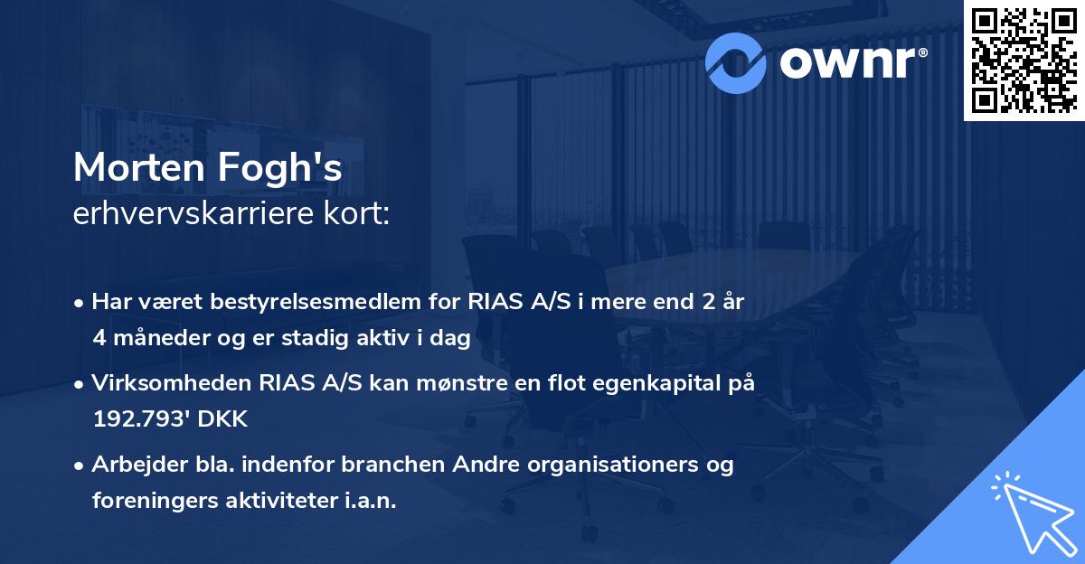 Morten Fogh's erhvervskarriere kort