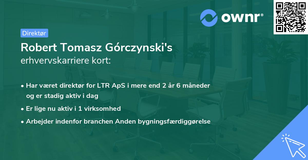 Robert Tomasz Górczynski's erhvervskarriere kort