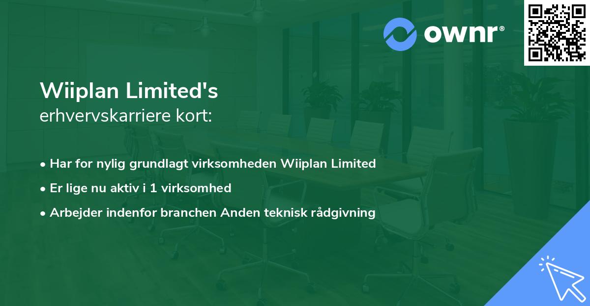 Wiiplan Limited's erhvervskarriere kort