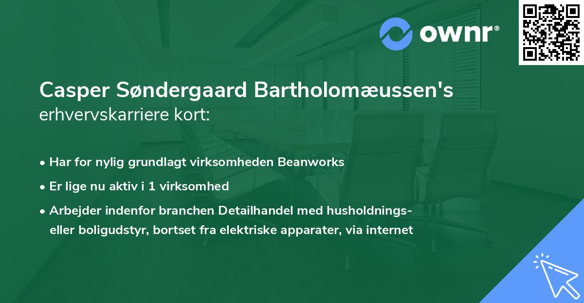 Casper Søndergaard Bartholomæussen's erhvervskarriere kort