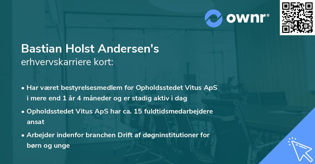 Bastian Holst Andersen's erhvervskarriere kort