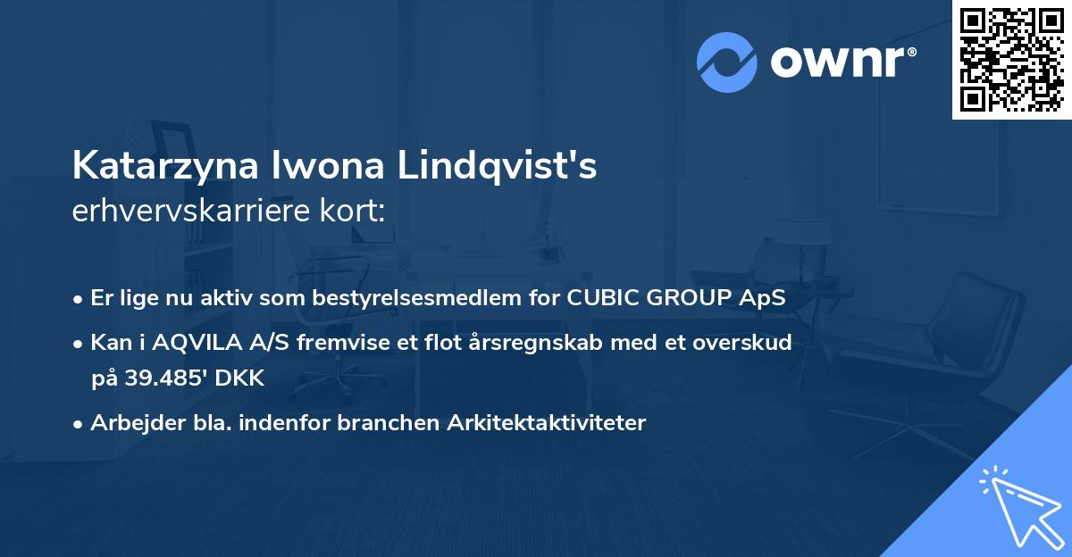 Katarzyna Iwona Lindqvist's erhvervskarriere kort