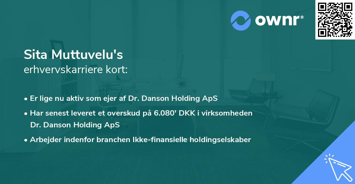 Sita Muttuvelu's erhvervskarriere kort
